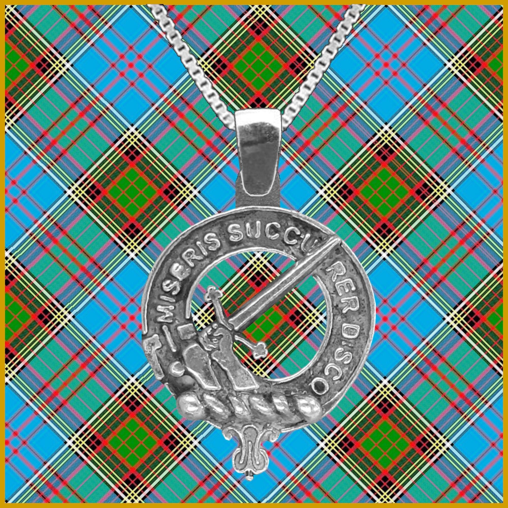 MacMillan Large 1" Scottish Clan Crest Pendant - Sterling Silver