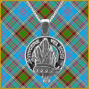 MacNeill Barra Large 1" Scottish Clan Crest Pendant - Sterling Silver