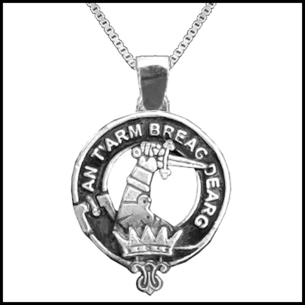 MacQuarrie Large 1" Scottish Clan Crest Pendant - Sterling Silver