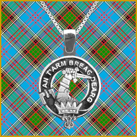MacQuarrie Large 1" Scottish Clan Crest Pendant - Sterling Silver