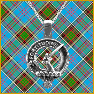 MacRae Large 1" Scottish Clan Crest Pendant - Sterling Silver