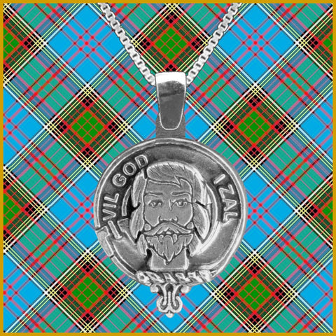 Menzies Large 1" Scottish Clan Crest Pendant - Sterling Silver