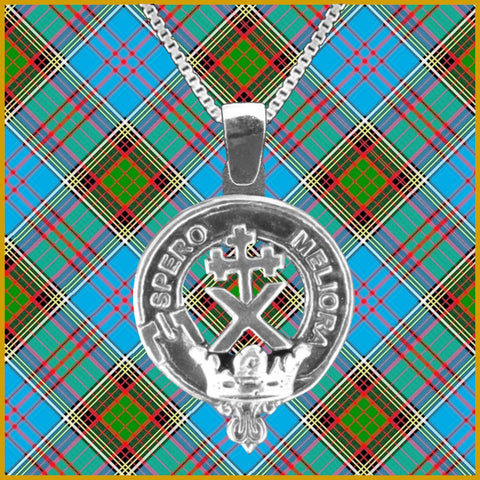 Mofatt Large 1" Scottish Clan Crest Pendant - Sterling Silver