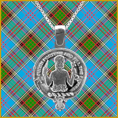 Murray Athol Large 1" Scottish Clan Crest Pendant - Sterling Silver