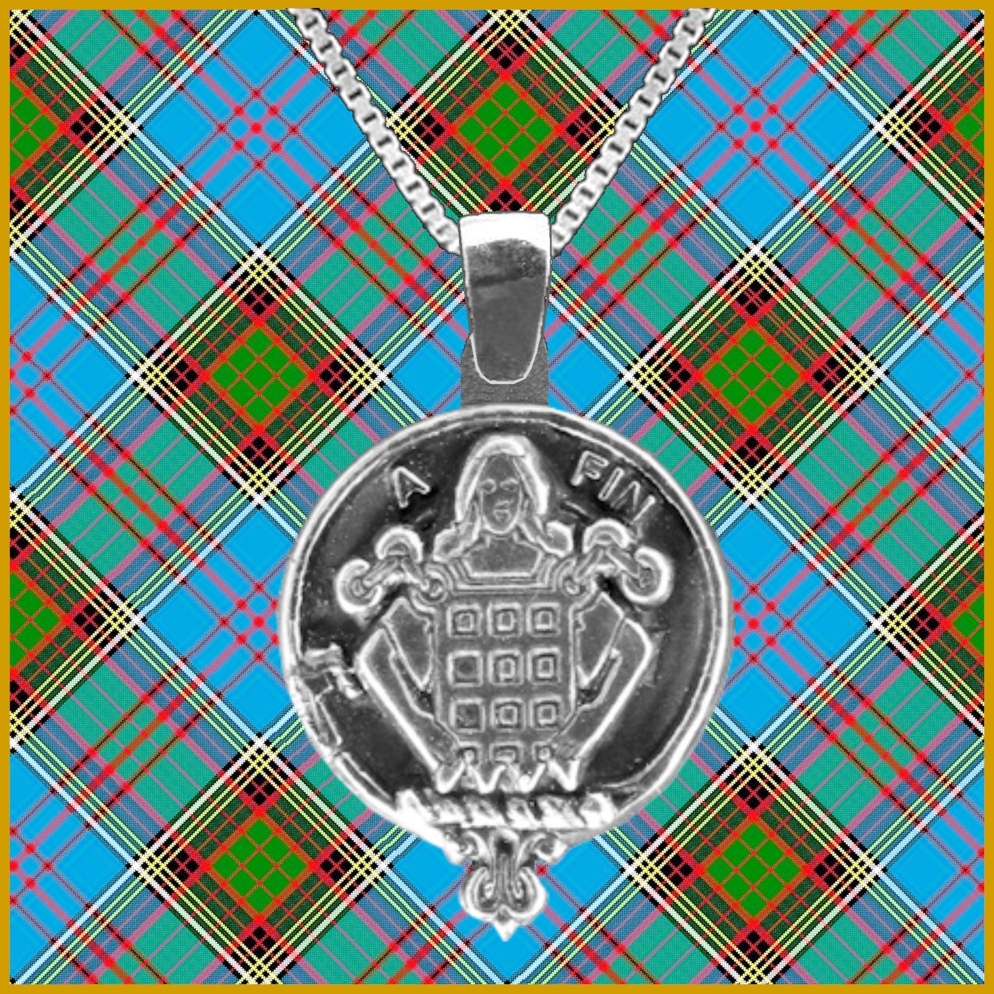 Ogilvie Large 1" Scottish Clan Crest Pendant - Sterling Silver