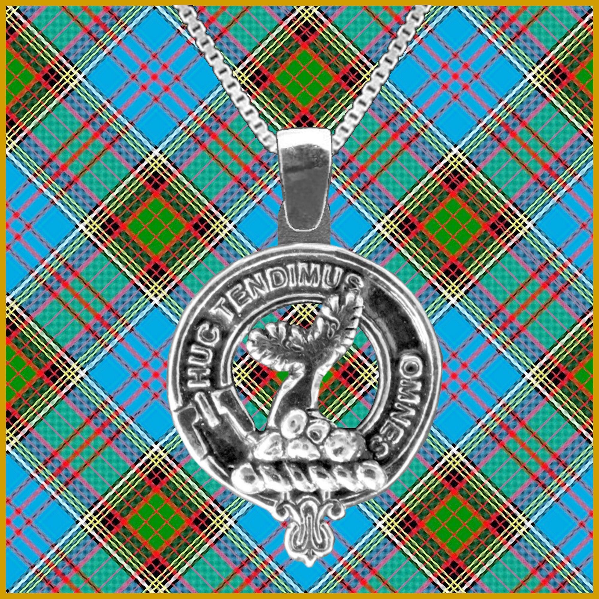 Paterson Large 1" Scottish Clan Crest Pendant - Sterling Silver