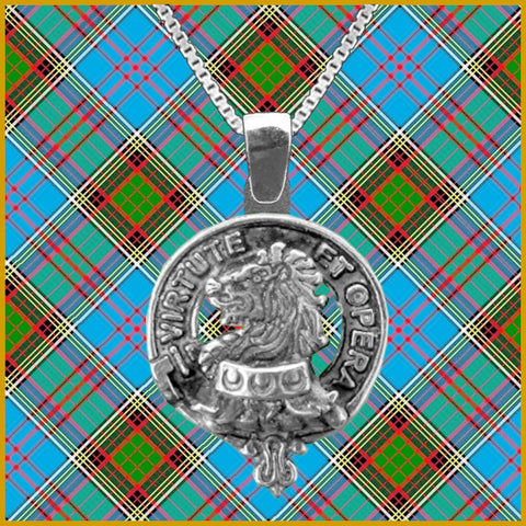 Pentland Large 1" Scottish Clan Crest Pendant - Sterling Silver