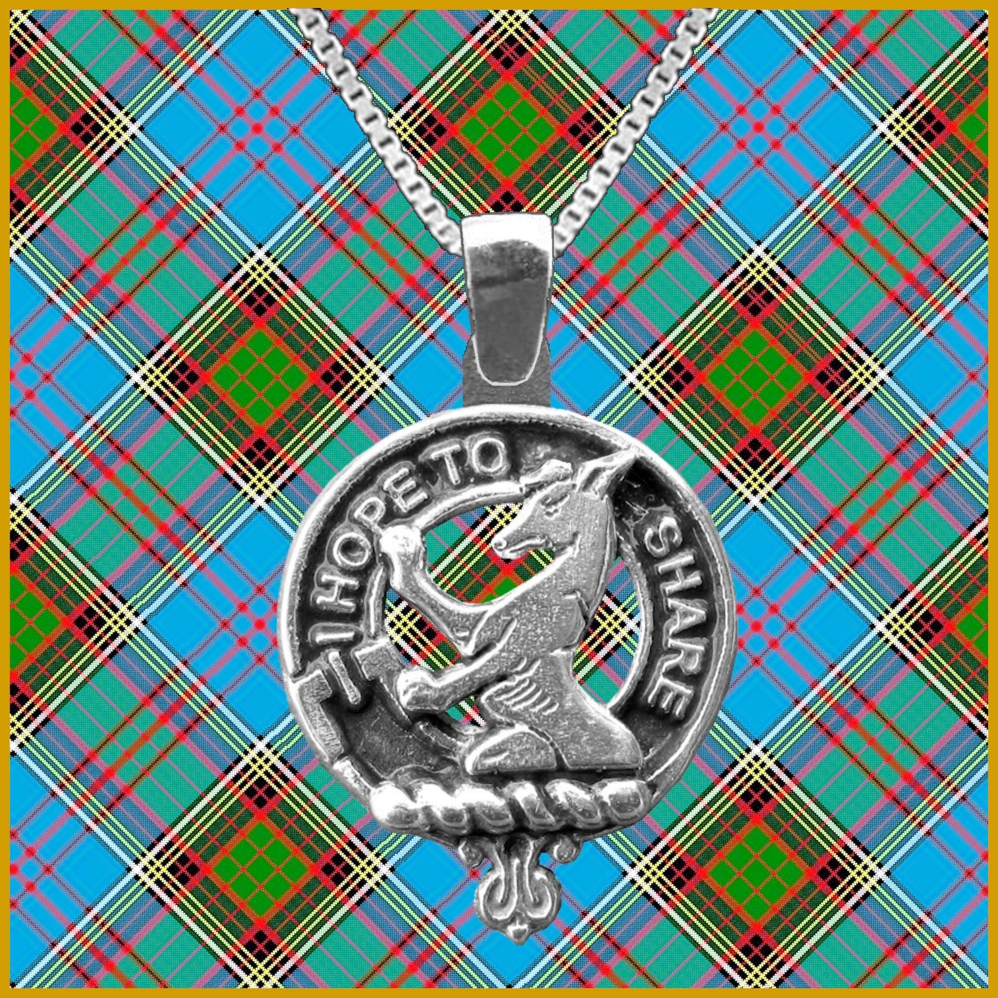 Riddell Large 1" Scottish Clan Crest Pendant - Sterling Silver
