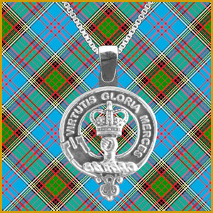 Robertson Large 1" Scottish Clan Crest Pendant - Sterling Silver