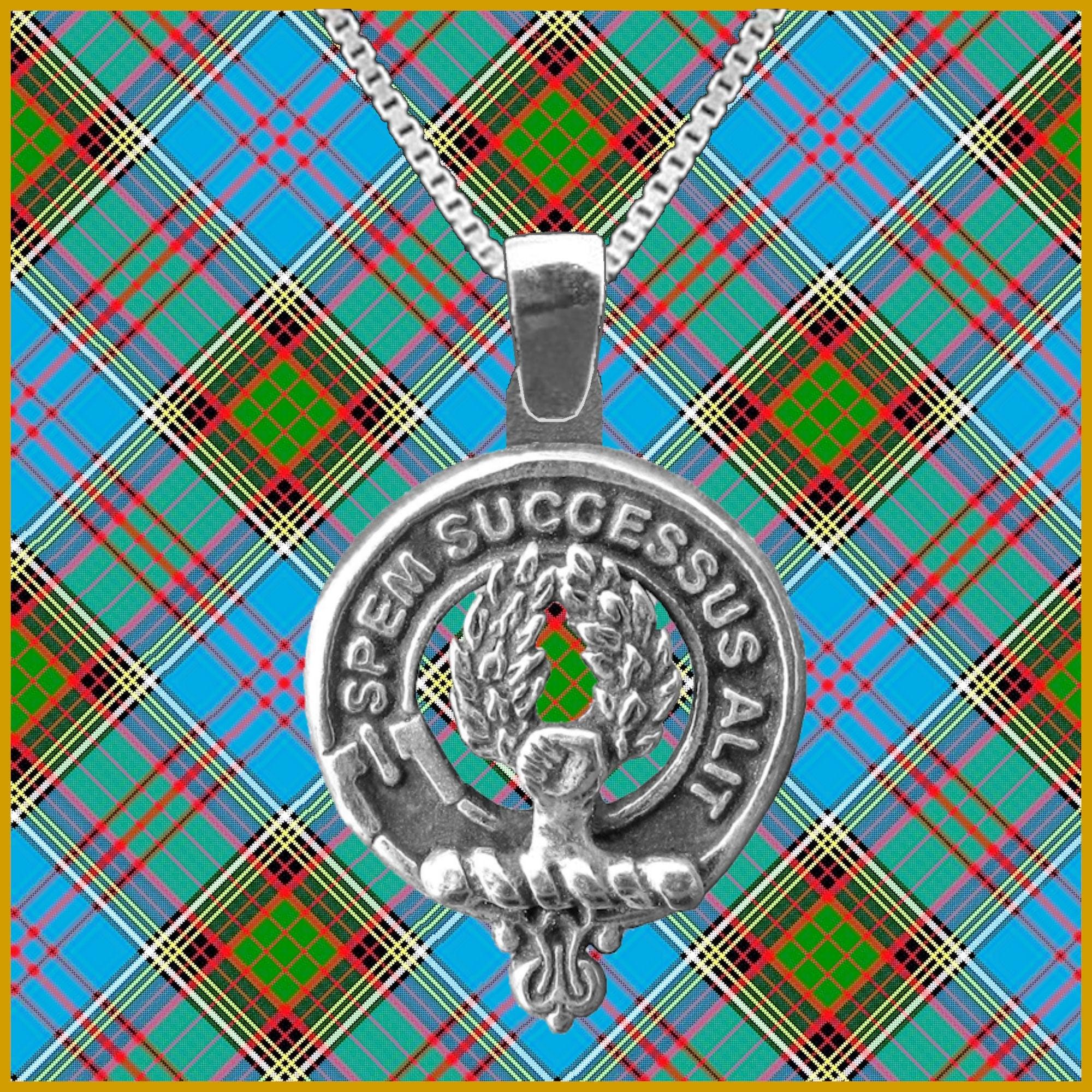 Ross Large 1" Scottish Clan Crest Pendant - Sterling Silver