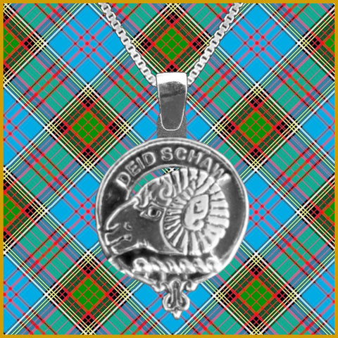 Ruthven Large 1" Scottish Clan Crest Pendant - Sterling Silver