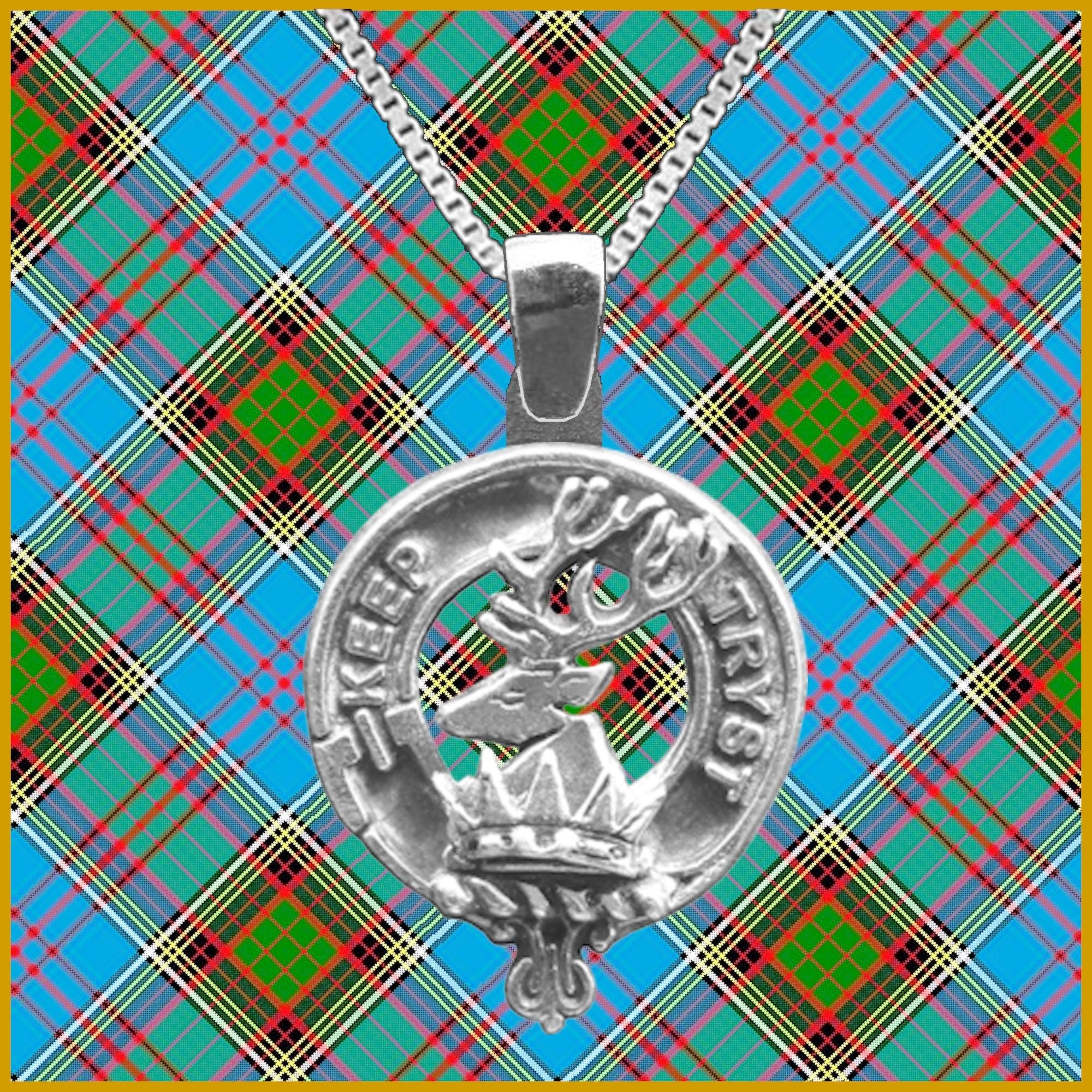 Sempill Large 1" Scottish Clan Crest Pendant - Sterling Silver