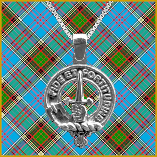 Shaw Large 1" Scottish Clan Crest Pendant - Sterling Silver