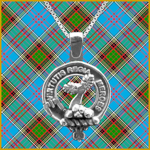 Skene Large 1" Scottish Clan Crest Pendant - Sterling Silver