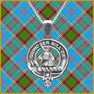 Stewart Appin Large 1" Scottish Clan Crest Pendant - Sterling Silver