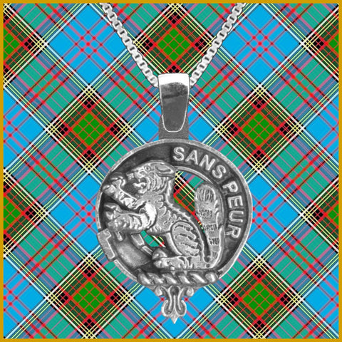 Sutherland Large 1" Scottish Clan Crest Pendant - Sterling Silver