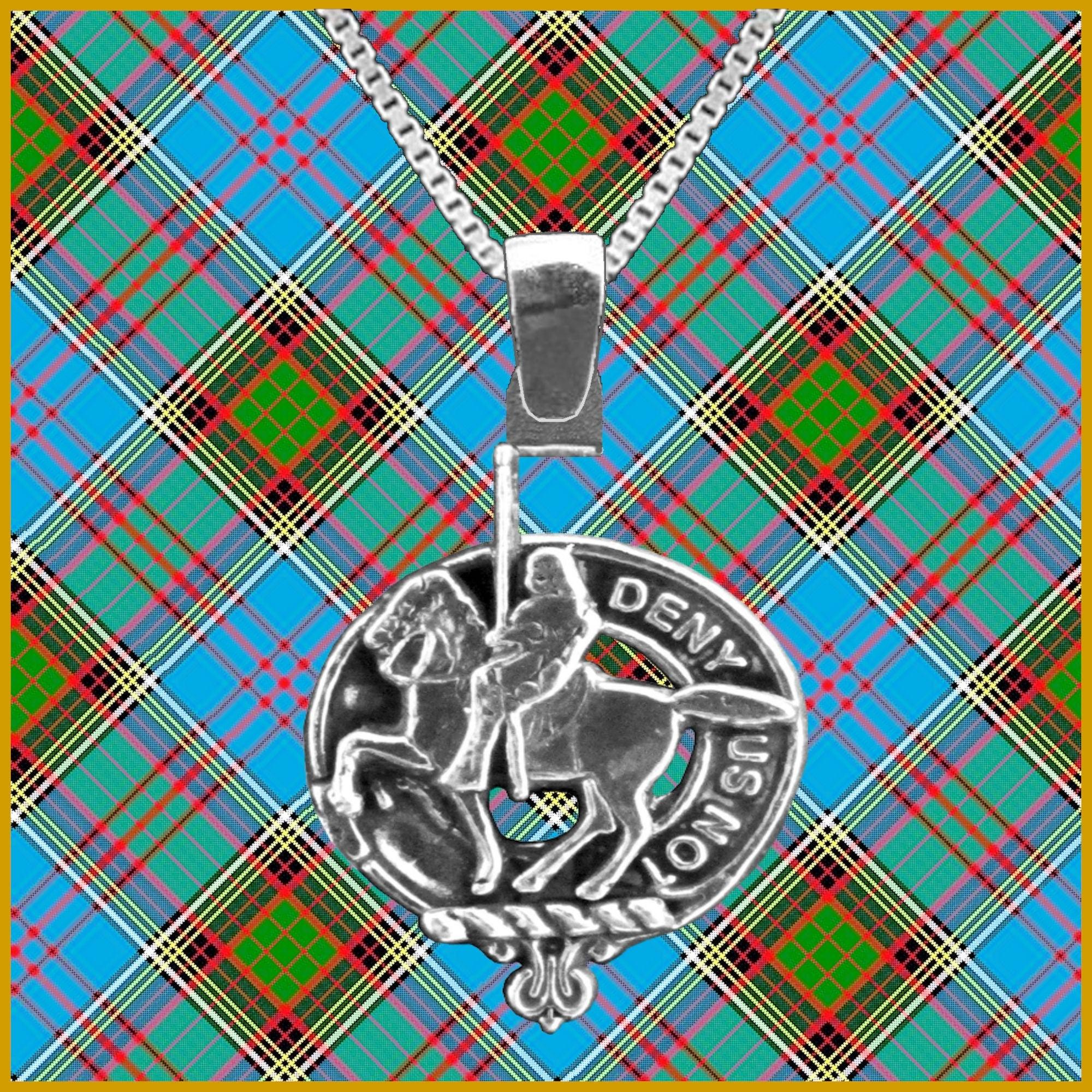 Thompson Large 1" Scottish Clan Crest Pendant - Sterling Silver