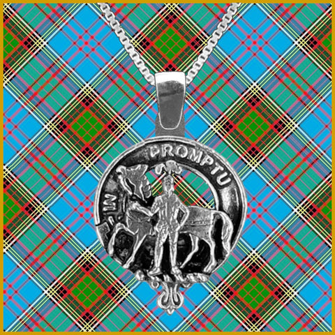 Trotter Large 1" Scottish Clan Crest Pendant - Sterling Silver