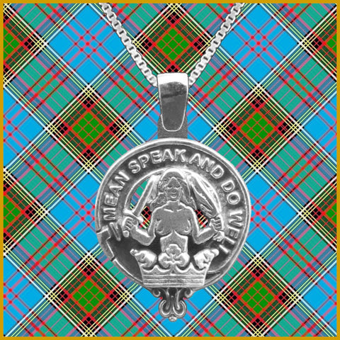 Urquhart Large 1" Scottish Clan Crest Pendant - Sterling Silver