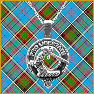 Wallace Large 1" Scottish Clan Crest Pendant - Sterling Silver