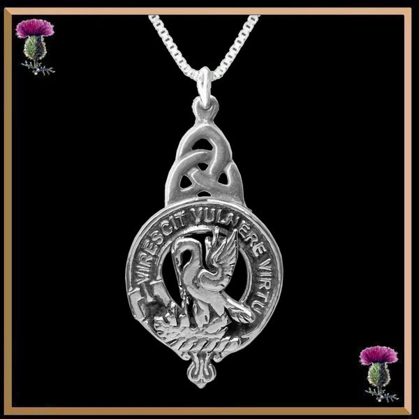 Stewart Clan Crest Interlace Drop Pendant