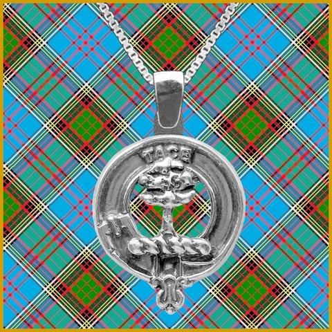 Abercrombie Large 1" Scottish Clan Crest Pendant - Sterling Silver