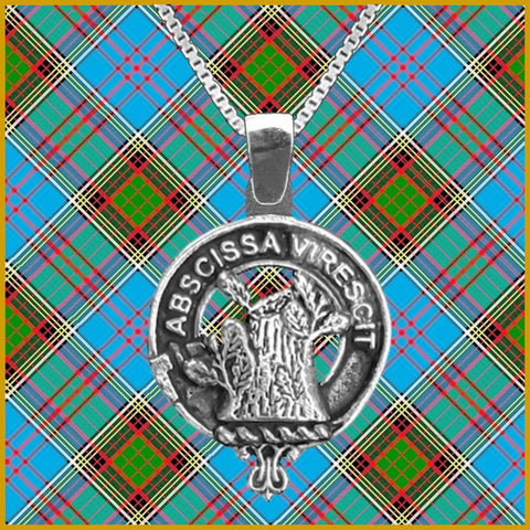 Bisset Large 1" Scottish Clan Crest Pendant - Sterling Silver