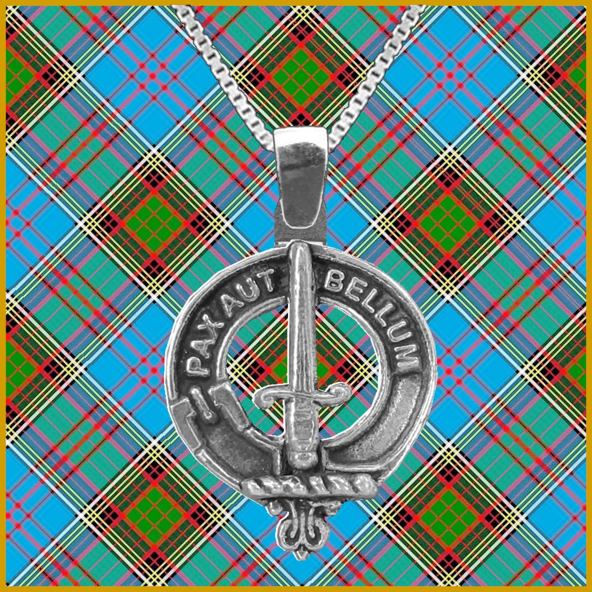 Blaine Large 1" Scottish Clan Crest Pendant - Sterling Silver