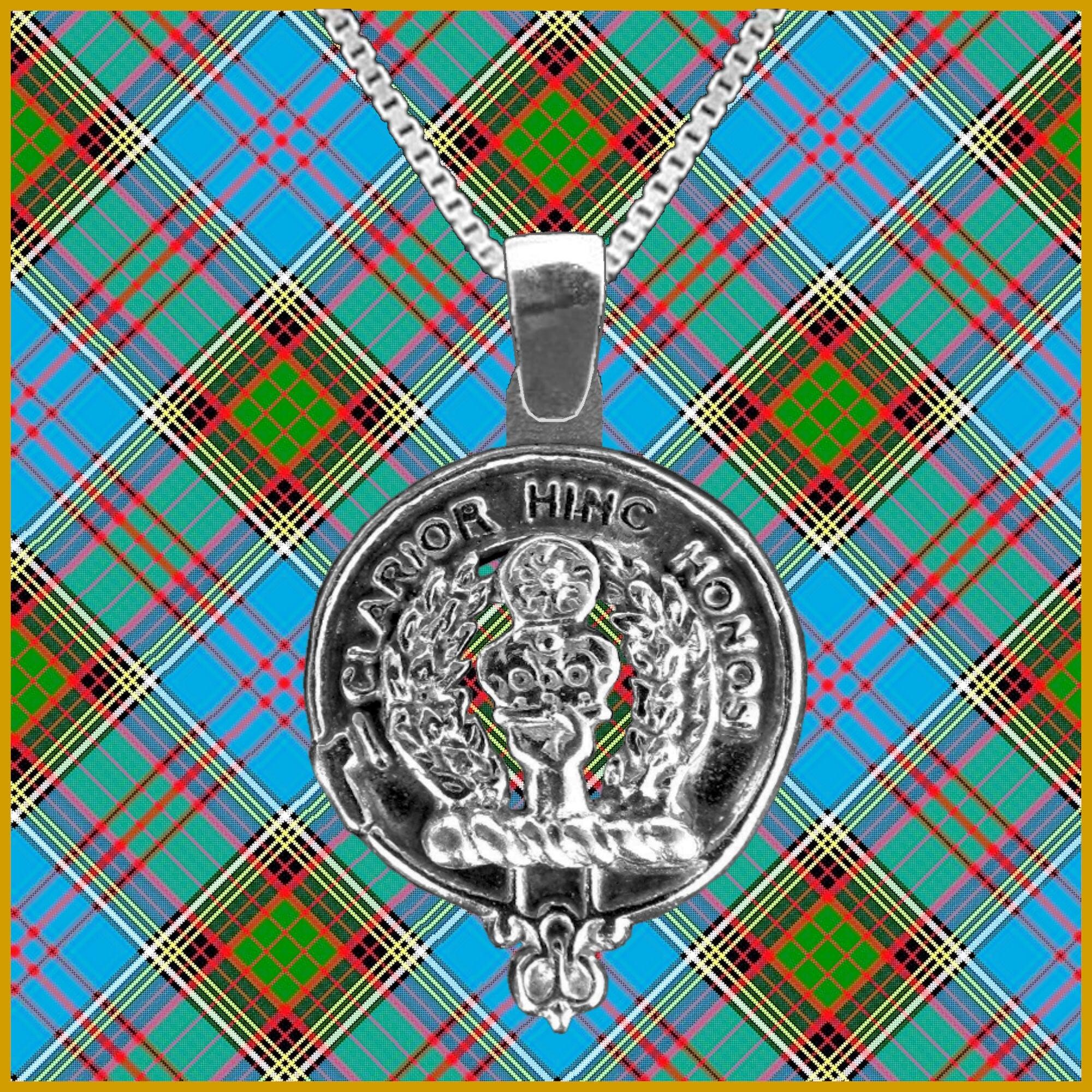 Buchanan Large 1" Scottish Clan Crest Pendant - Sterling Silver