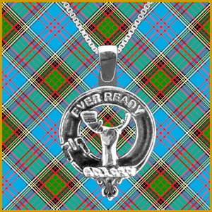 Burns Large 1" Scottish Clan Crest Pendant - Sterling Silver