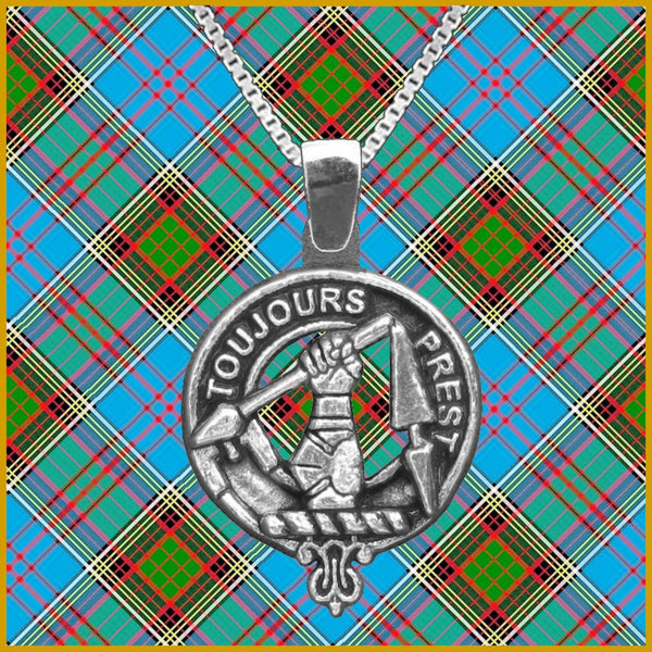 Carmichael Large 1" Scottish Clan Crest Pendant - Sterling Silver