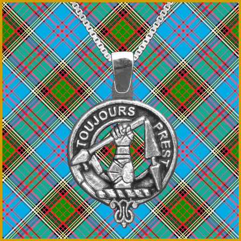 Carmichael Large 1" Scottish Clan Crest Pendant - Sterling Silver