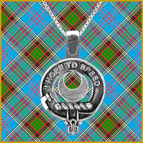 Cathcart Large 1" Scottish Clan Crest Pendant - Sterling Silver