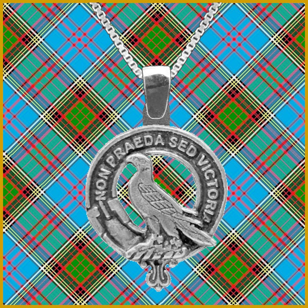 Chalmers Large 1" Scottish Clan Crest Pendant - Sterling Silver