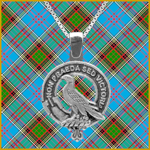 Chalmers Large 1" Scottish Clan Crest Pendant - Sterling Silver