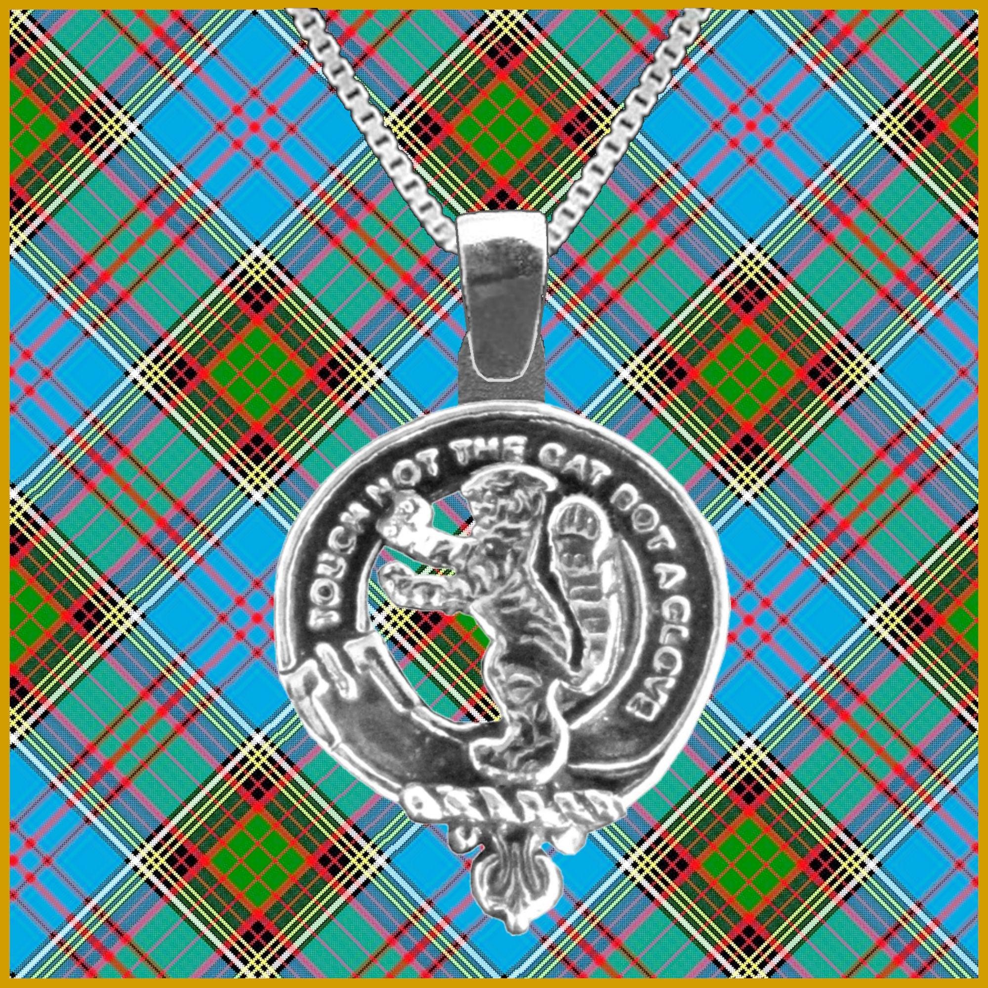 Chattan Large 1" Scottish Clan Crest Pendant - Sterling Silver