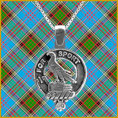 Clelland Large 1" Scottish Clan Crest Pendant - Sterling Silver
