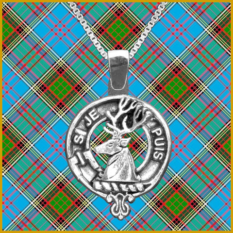 Colquhoun Large 1" Scottish Clan Crest Pendant - Sterling Silver