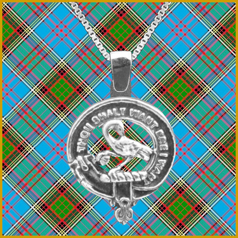 Cranston Large 1" Scottish Clan Crest Pendant - Sterling Silver