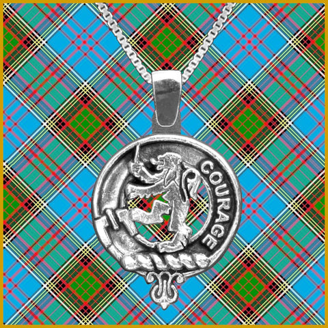 Cumming Large 1" Scottish Clan Crest Pendant - Sterling Silver