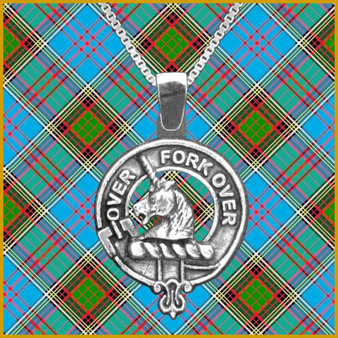 Cunningham Large 1" Scottish Clan Crest Pendant - Sterling Silver