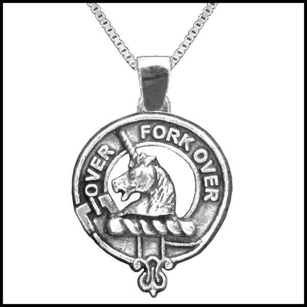 Cunningham Large 1" Scottish Clan Crest Pendant - Sterling Silver
