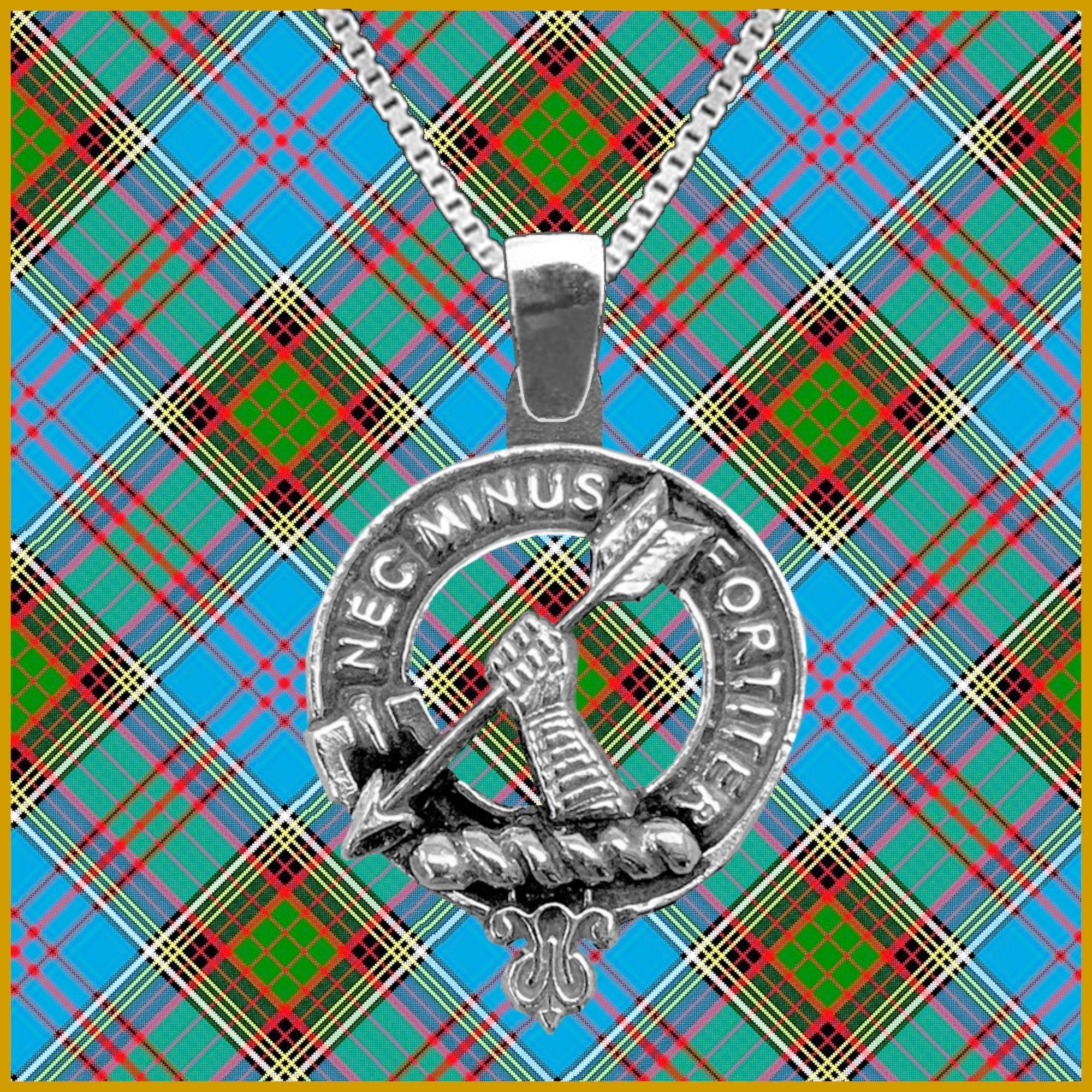 Cuthbert Large 1" Scottish Clan Crest Pendant - Sterling Silver