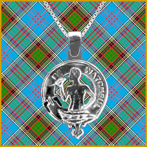 Darroch Large 1" Scottish Clan Crest Pendant - Sterling Silver