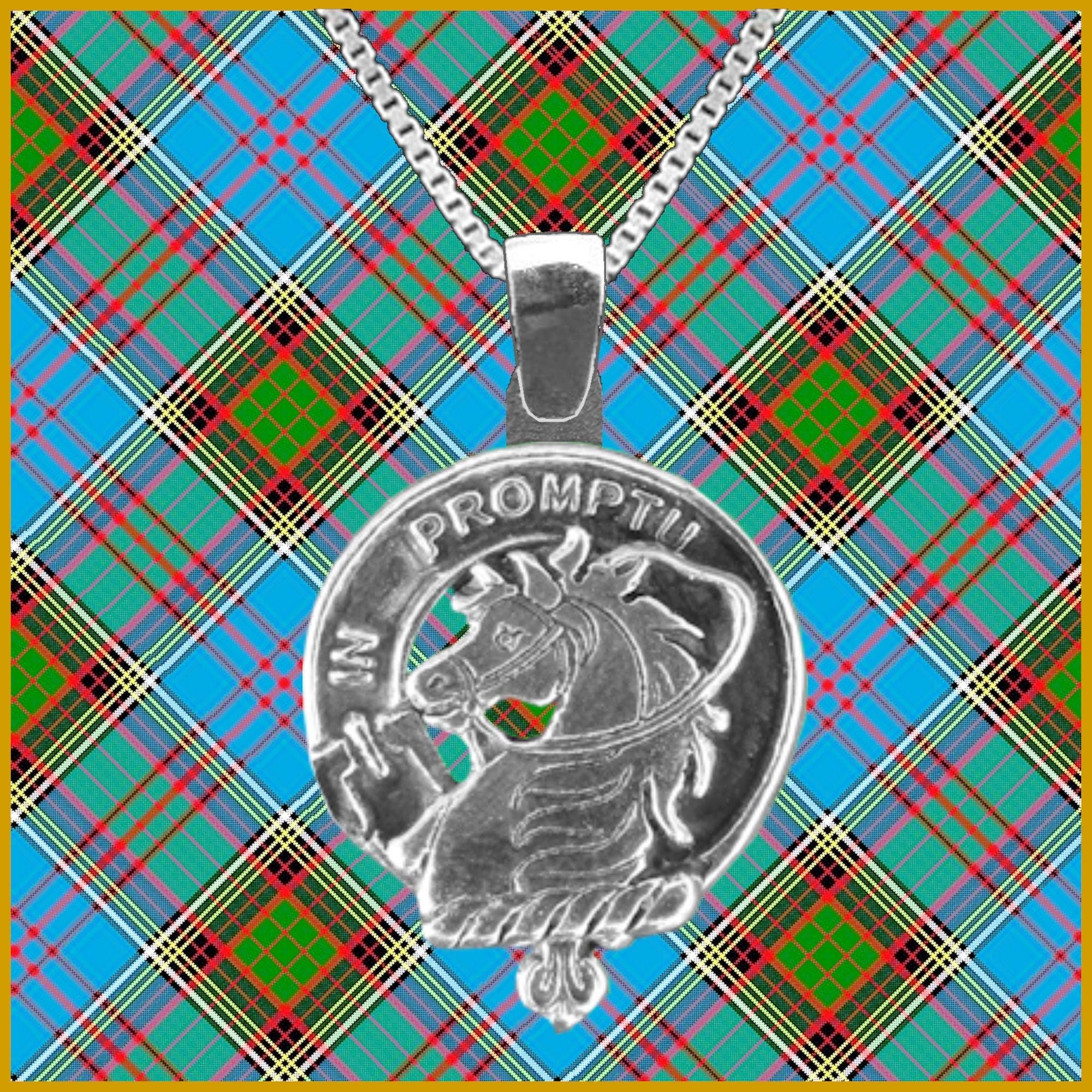 Dunbar Large 1" Scottish Clan Crest Pendant - Sterling Silver