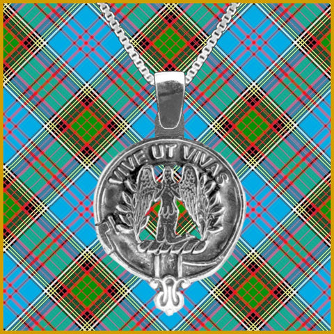 Falconer Large 1" Scottish Clan Crest Pendant - Sterling Silver