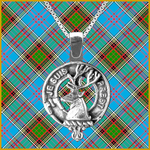 Fraser Lovat Large 1" Scottish Clan Crest Pendant - Sterling Silver