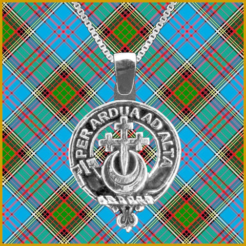 Hannay Large 1" Scottish Clan Crest Pendant - Sterling Silver