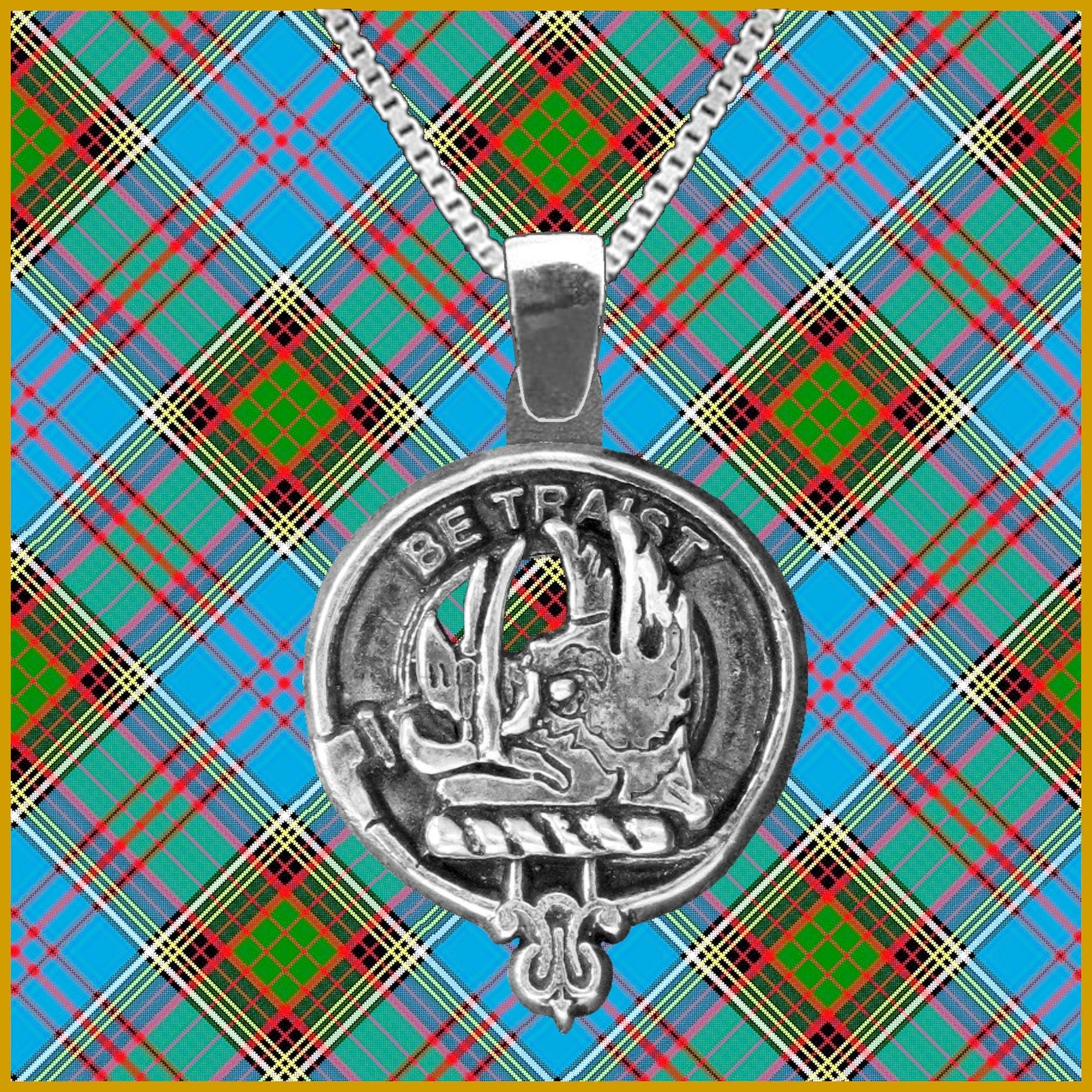 Innes Large 1" Scottish Clan Crest Pendant - Sterling Silver