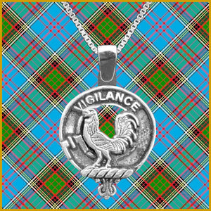Laing Large 1" Scottish Clan Crest Pendant - Sterling Silver